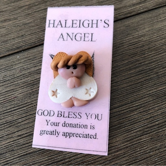 Hand Crafted Jewelry - Vintage Handmade Clay Angel pin
